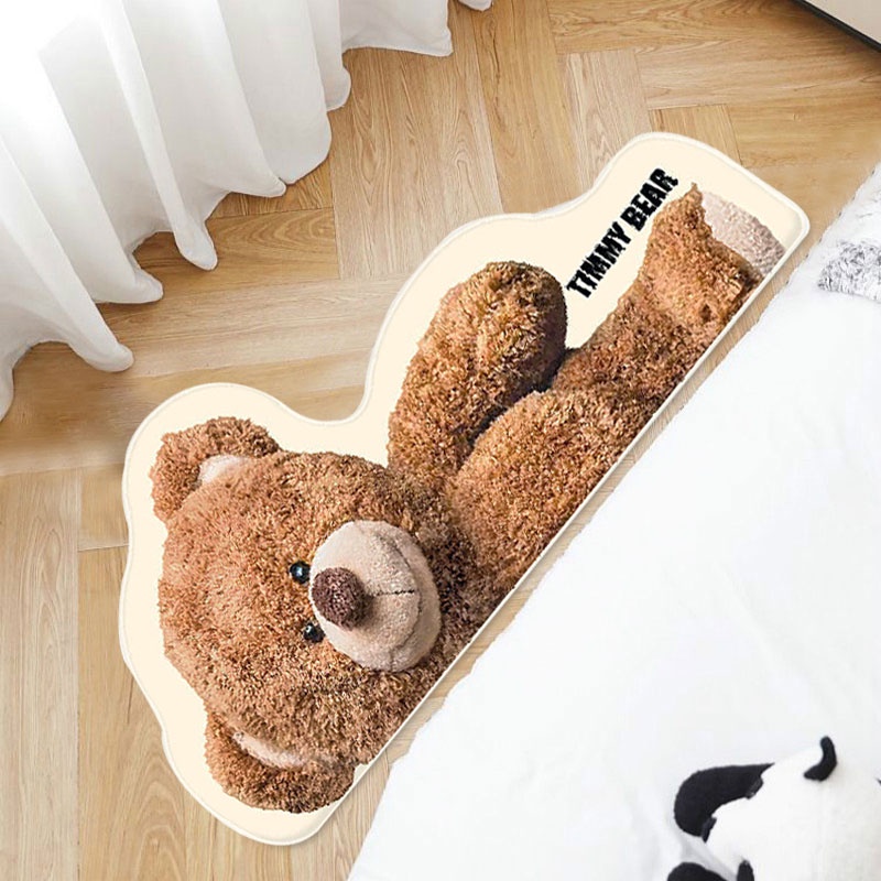 Thảm lót cửa chùi chân Chống Trượt Hình Gấu Hoạt Hình Dễ Thương