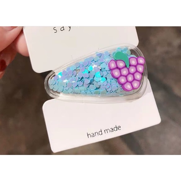 BẤM TÓC MÁI HÌNH TRÁI CÂY CÓ KIM TUYẾN PK110