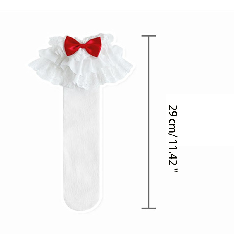 Brroa Vớ Dài Qua Gối Nhiều Lớp Phối Ren Đính Nơ Phong Cách Lolita Cho Bé Gái