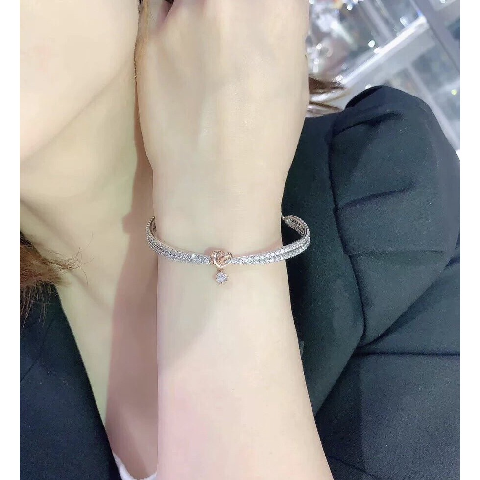 Vòng Tay Tình Yêu Bằng Bạc S925 Màu Trắng Vàng 5516544