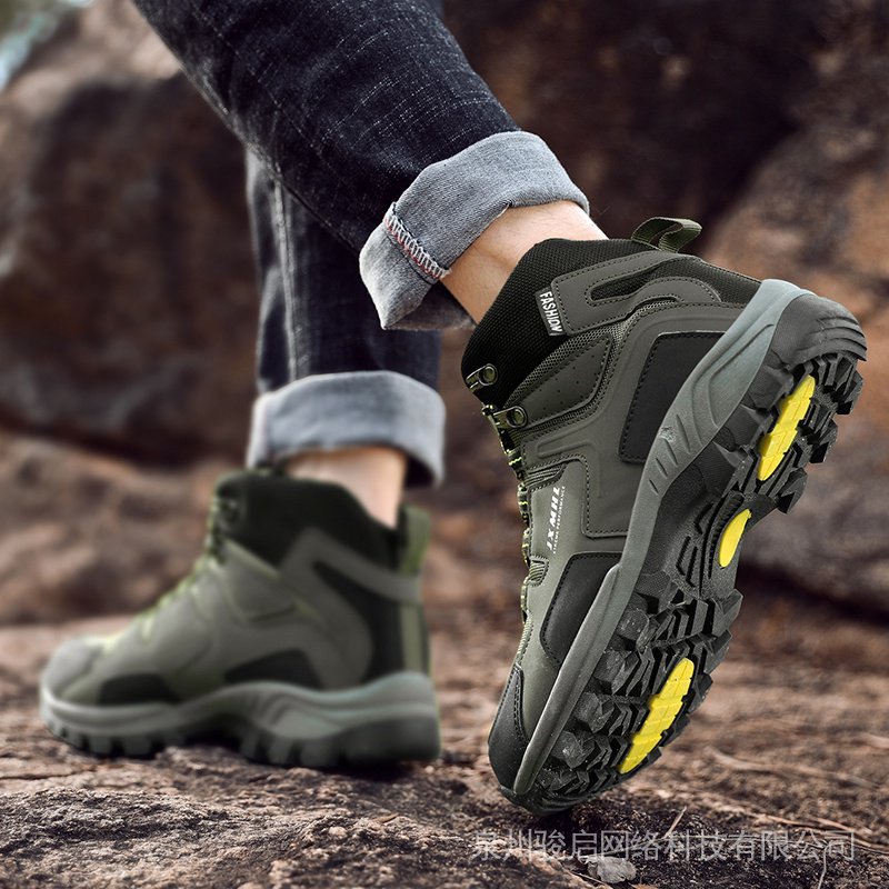 Giày Bốt Da Leo Núi Cổ Cao Đế Dày Chống Trượt Chống Mài Mòn size 37-47 5BOQ Cho Nam / Nữ