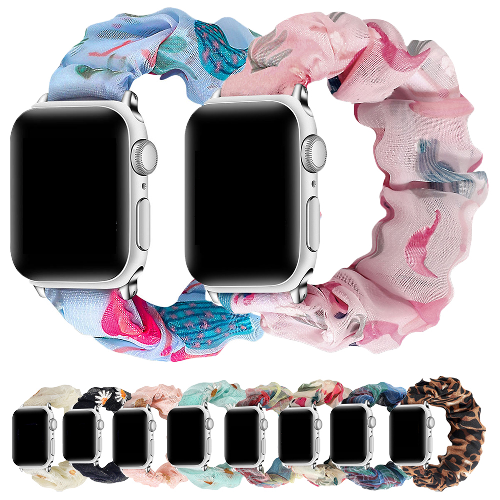 Dây đeo MAYSHOW Nữ Dây đeo tóc Scrunchie Đàn hồi cho Dây đeo Apple Watch 5 4 3 2 38mm 40mm 42mm 44mm Dây đeo đồng hồ