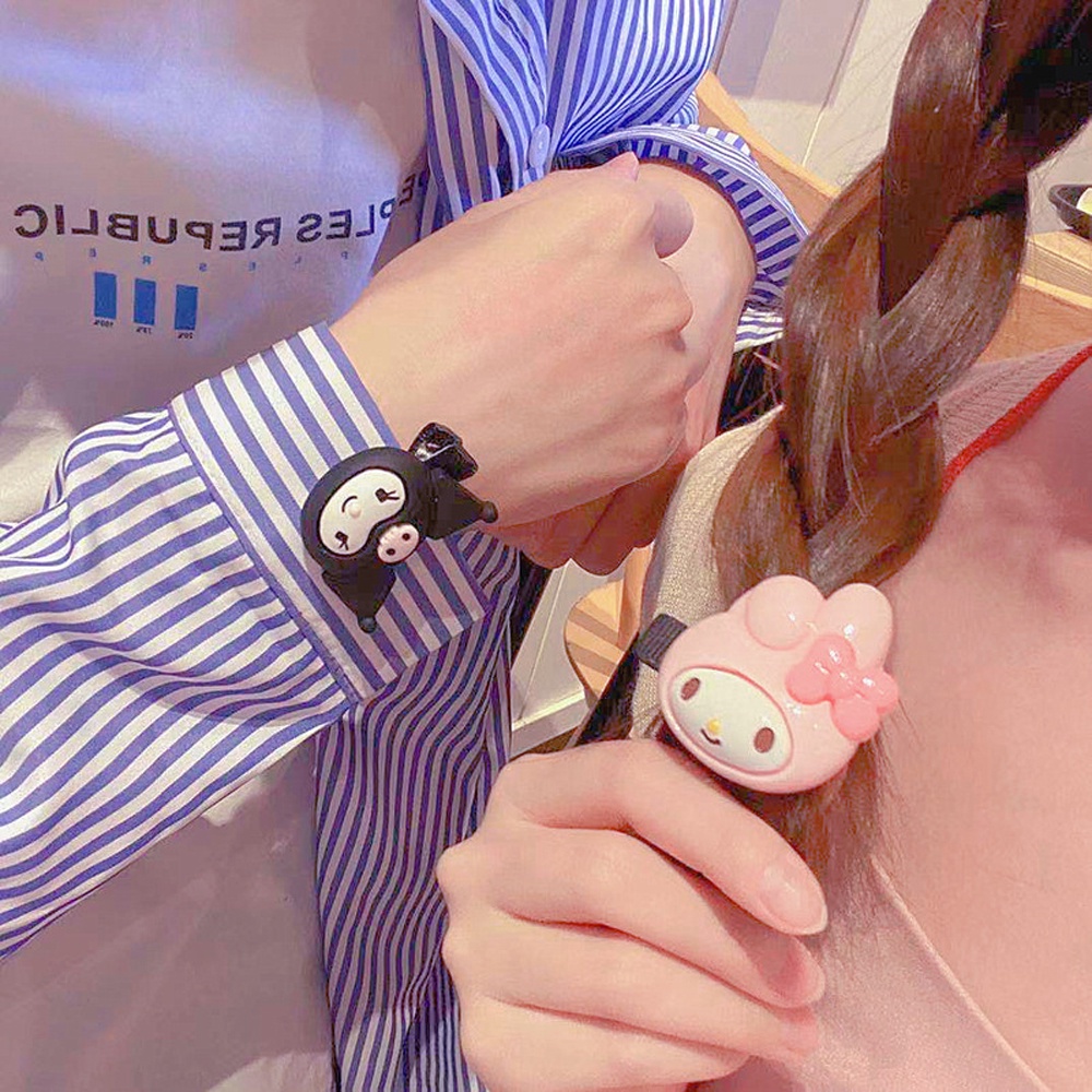 Dây Buộc Tóc Cao Su Co Giãn Họa Tiết Hoạt Hình Dễ Thương Cho Nữ Giá Đỡ