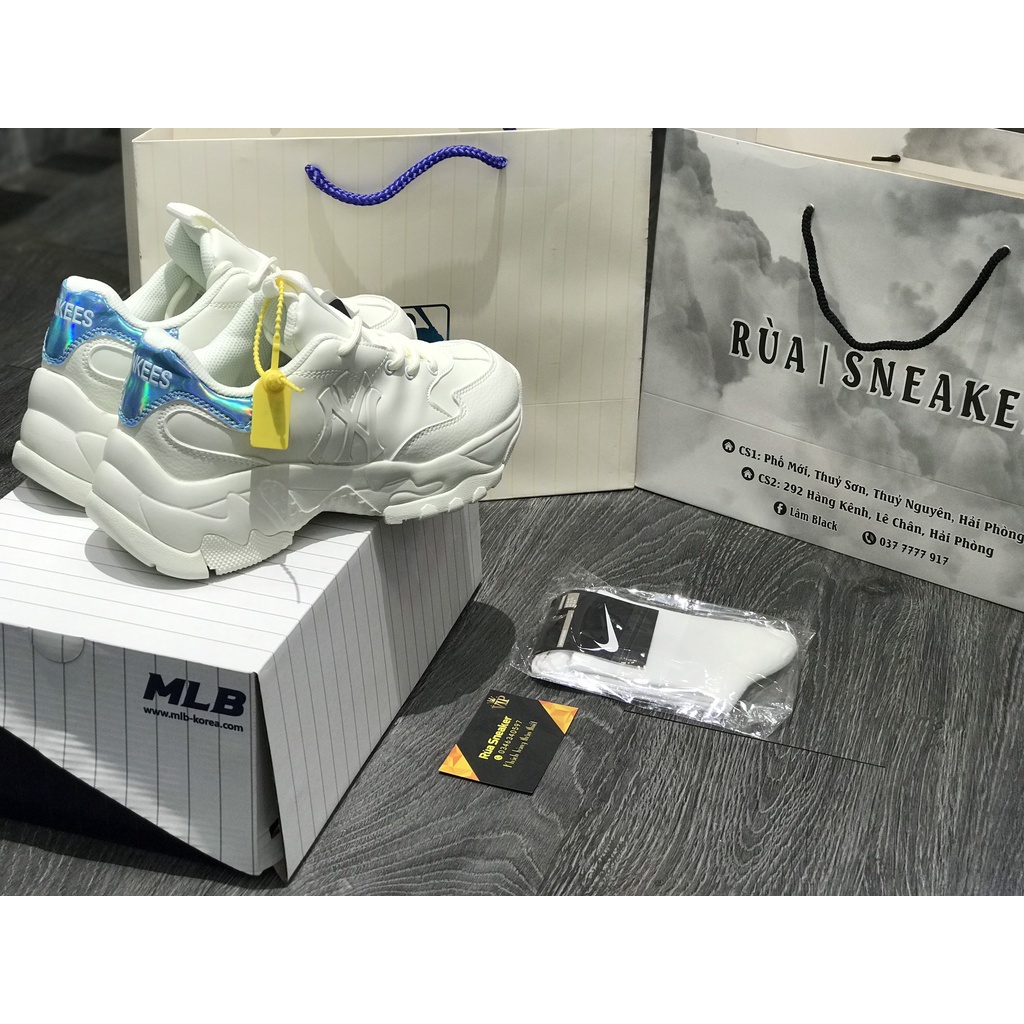 Siêu Phẩm Giày Thể Thao Sneaker M.L.B Hologram New York Yankees Gót Xanh Siêu Hot Cao Cấp Ảnh Thật + freeship
