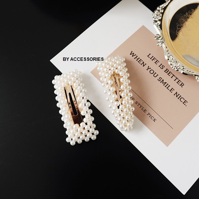 Kẹp tóc hạt ngọc giả KT02