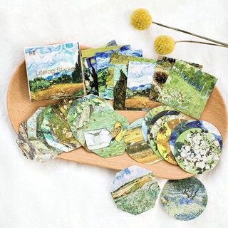 Set 45 miếng sticker dán tranh sơn dầu DIY siêu cute