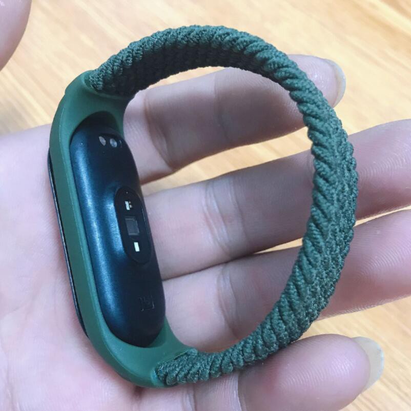 Dây đeo đồng hồ thông minh sợi nylon thời trang cho Xiaomi Mi Band 6/5/ 4/ 3
