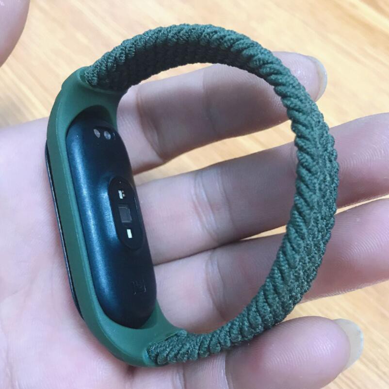 Dây đeo đồng hồ thông minh sợi nylon thời trang cho Xiaomi Mi Band 5/ 4/ 3