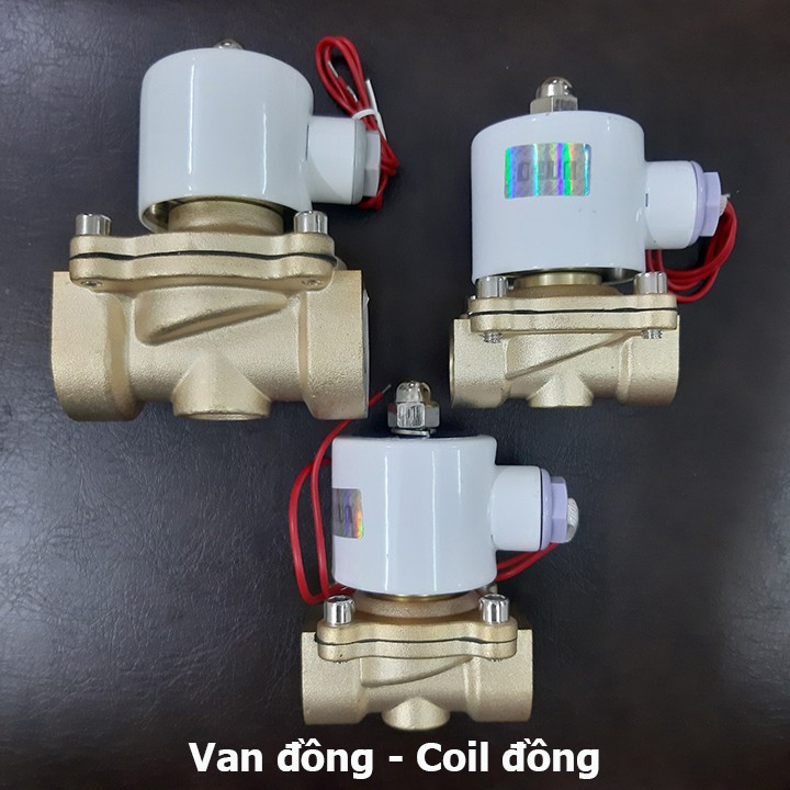 Van điện từ phi 21, phi 27,phi 34 thường đóng 220V, van thoát nước, van nước điều khiển bằng điện