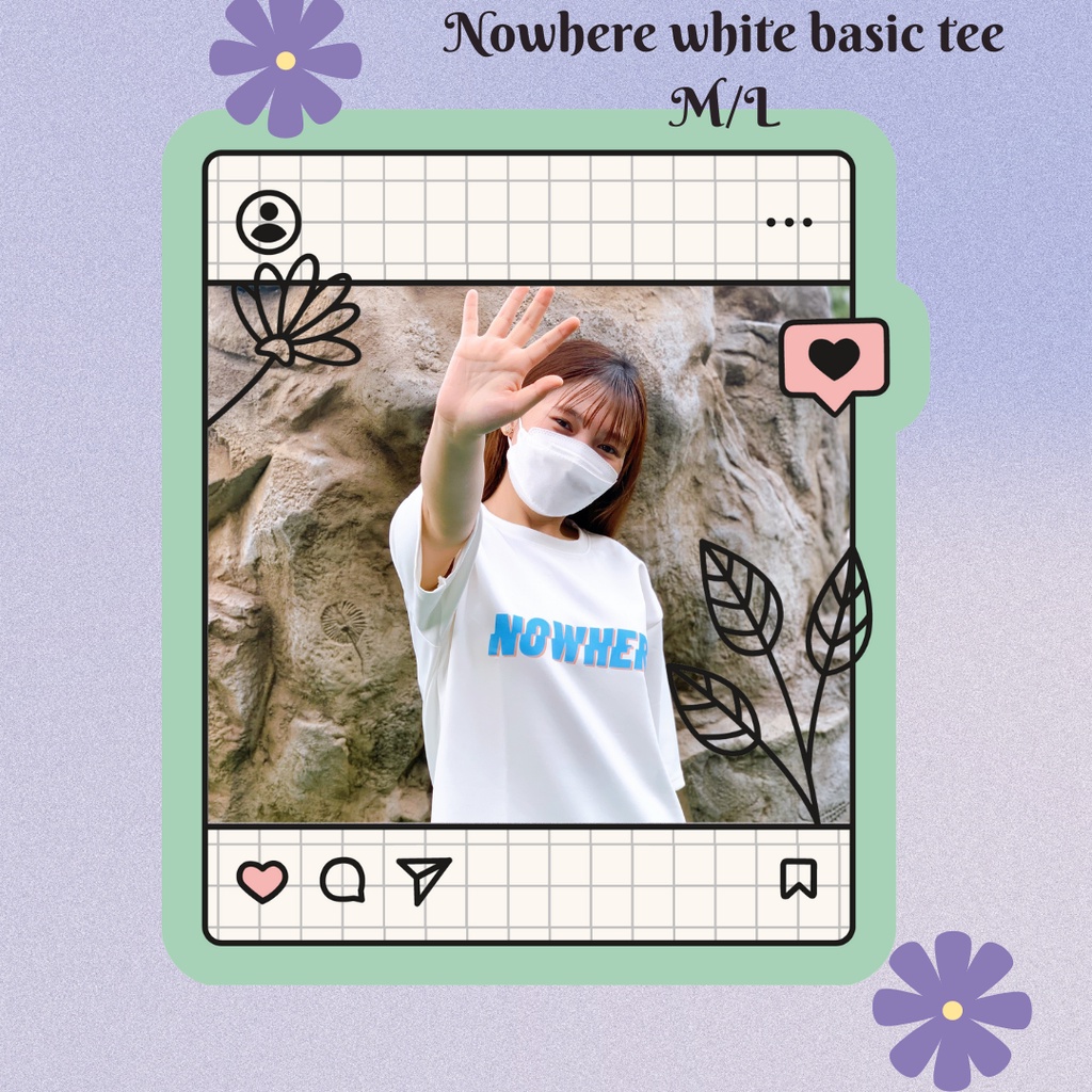 Áo Thun Tay Lỡ Unisex in NOWHERE trắng form rộng họa tiết máy bay chất liệu thun mát
