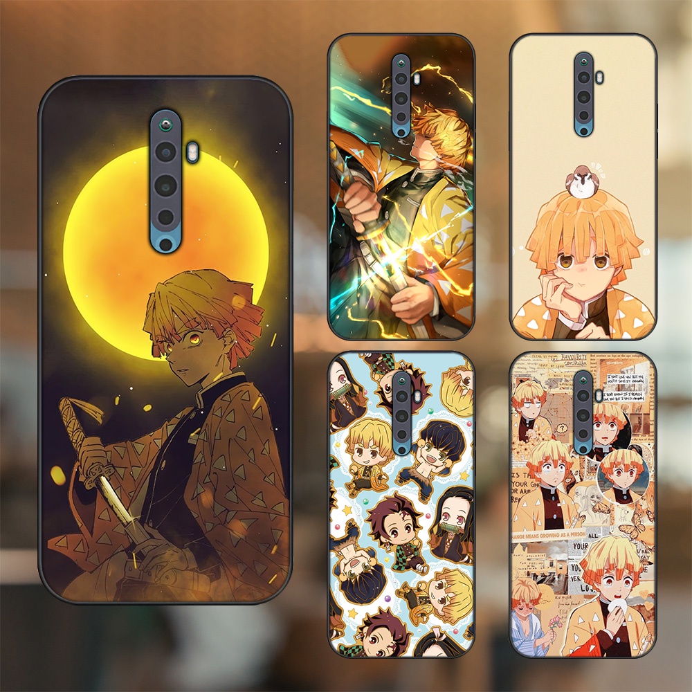 Ốp lưng Oppo Reno 2F viền đen in hình Zenitsu Kimetsu no Yaiba