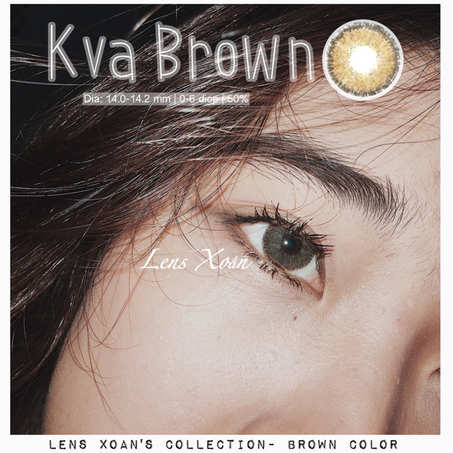 KÍNH ÁP TRÒNG KVA BROWN của HERA DREAMCON ( hạn 6 tháng):Lens nâu rêu sáng tây nổi bật| Lens Xoắn(GIÁ 1 CHIẾC,ĐỌC LƯU Ý)