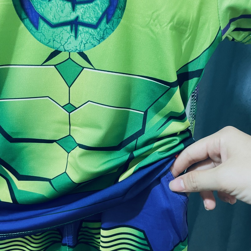 Bộ quần áo siêu nhân hulk, người khổng lồ xanh, đồ lửng bé trai B155 tặng kèm choàng và mặt nạ