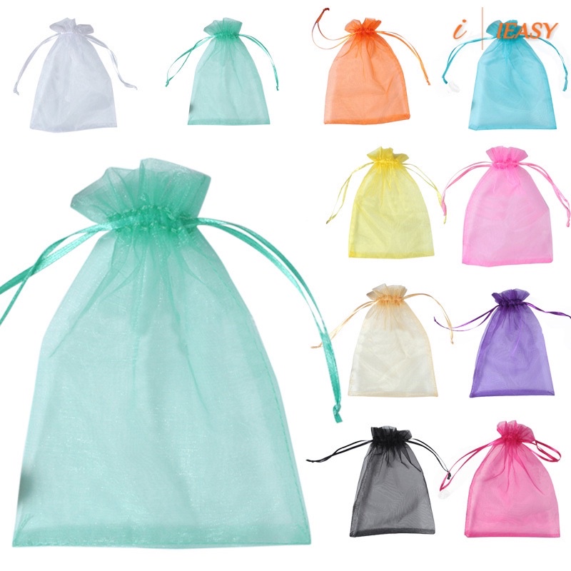 Túi vải voan có dây rút đựng quà, mỹ phẩm, trang sức size 7 x 9 cm