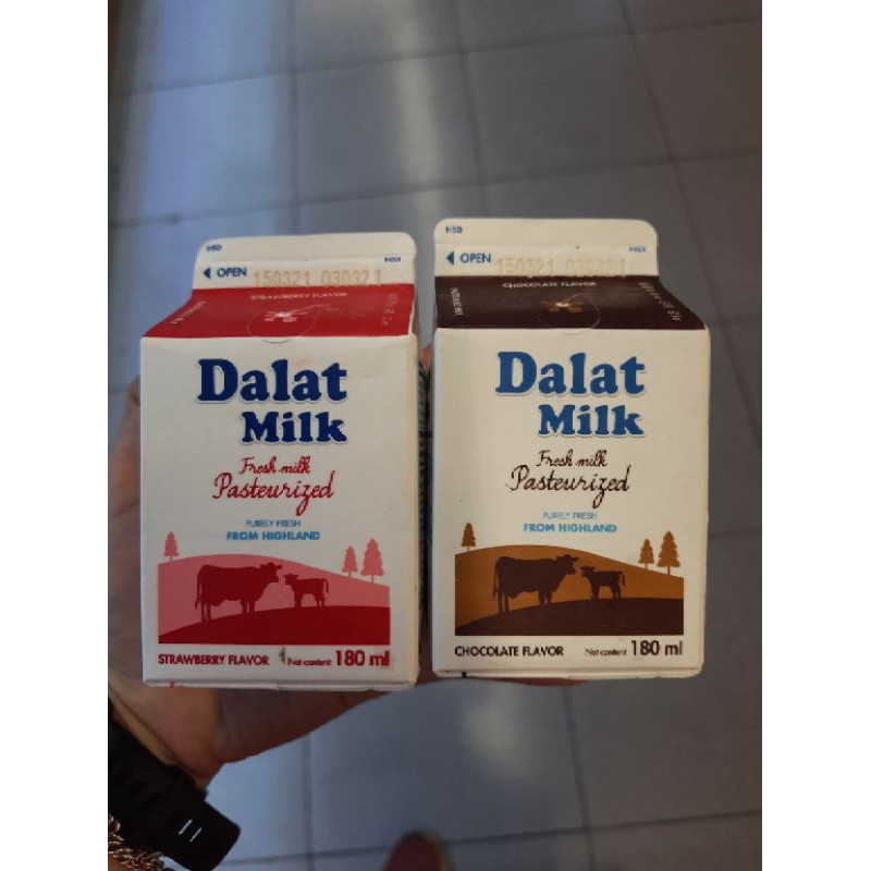 Sữa thanh trùng đà lạt dâu/soco 180ml