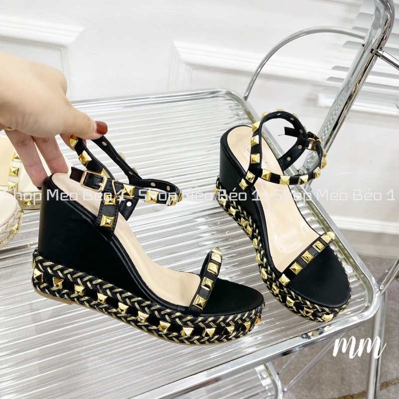Sandal quai ngang đinh tán đế xuồng viền đinh fullbox hàng quảng châu cao cấp