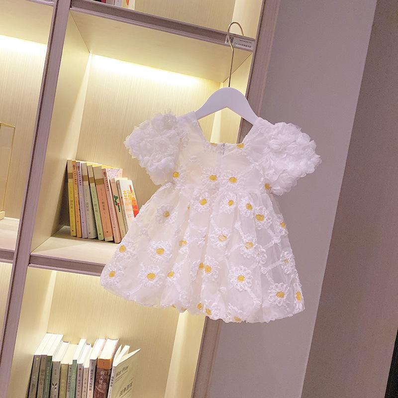 Đầm Công Chúa Tay Ngắn Đính Nơ Ngọt Ngào Thời Trang Mùa Hè Hàn Quốc Mới Cho Bé Gái