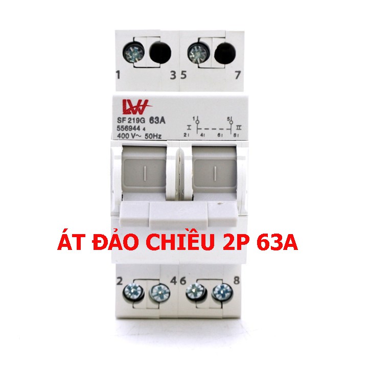 Cầu dao đảo chiều 2P 63A LW-aptomat đảo chiều- bộ chuyển đổi 2 nguồn điện- cb đảo chiều - DHDT