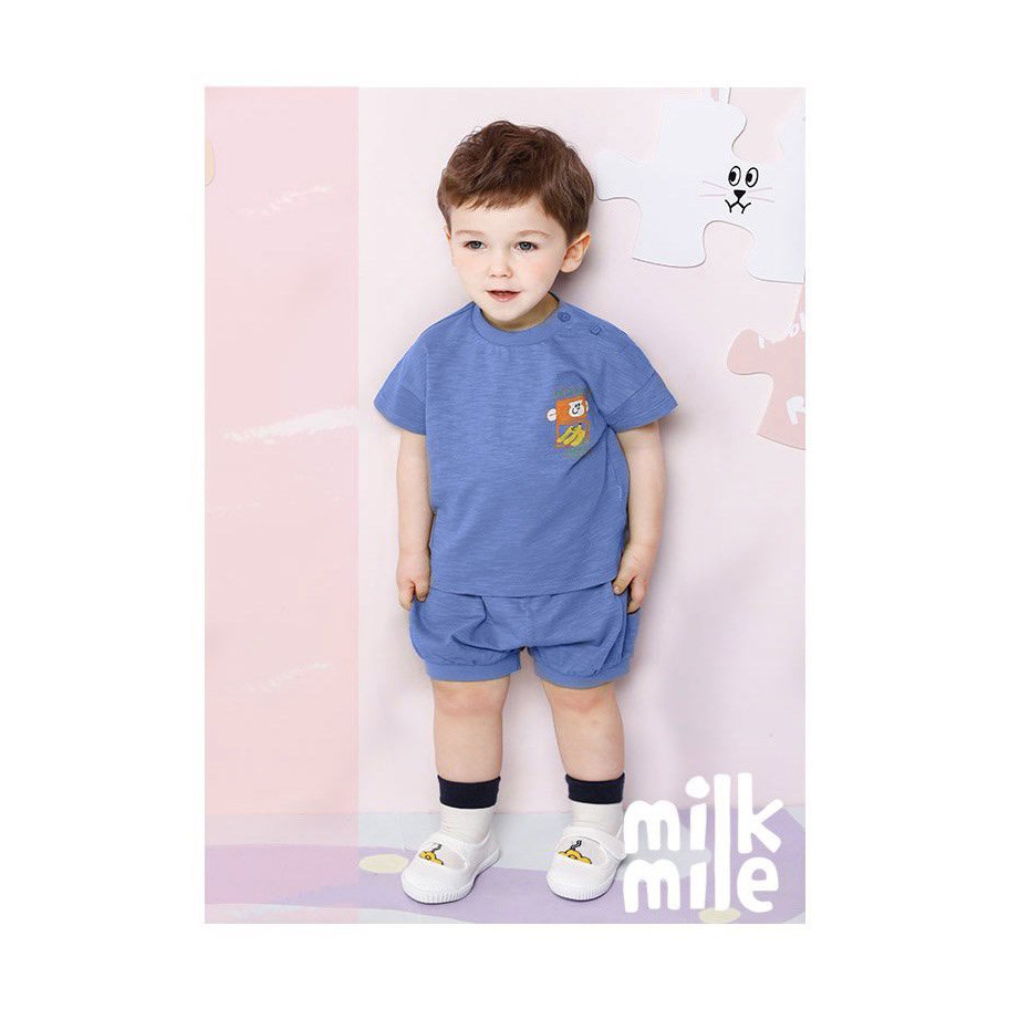 Bộ trẻ em cotton Milk Mile xuất Hàn hình chú khỉ
