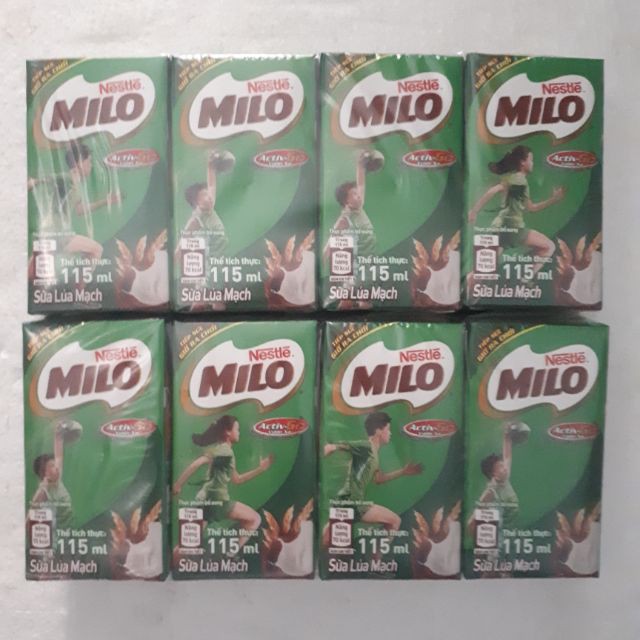 [Tặng hộp đựng bút]Combo 4 lốc Milo có đường 115 ml