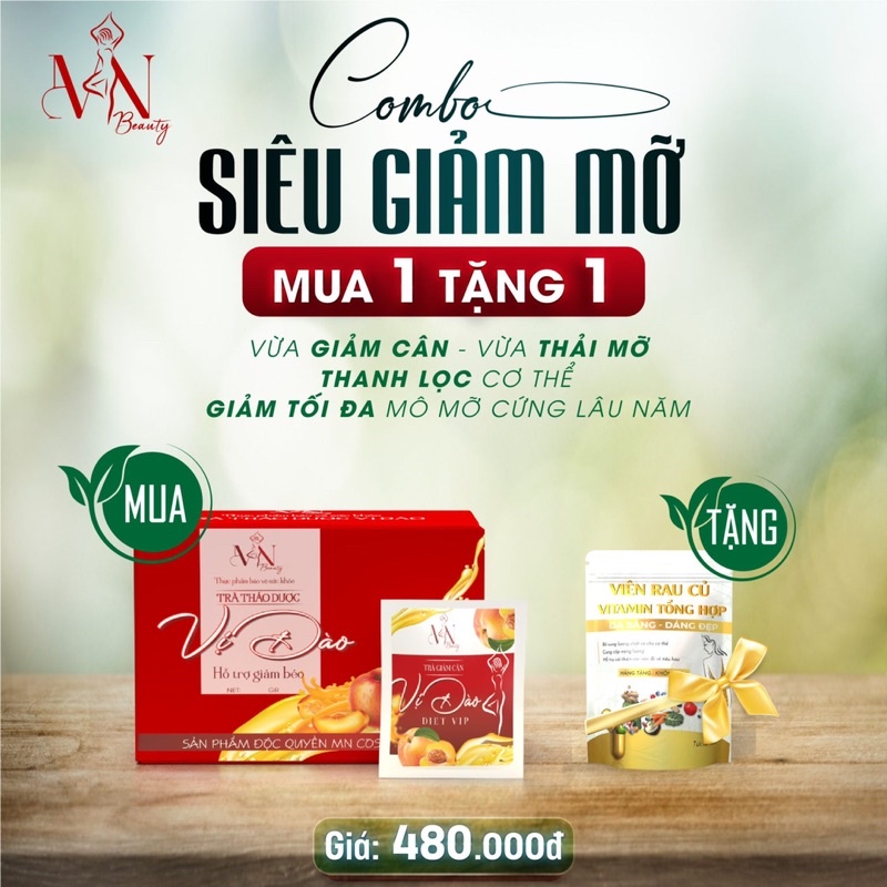 Trà Giảm Cân Vị Đào Đông Anh tặng detox chính hãng