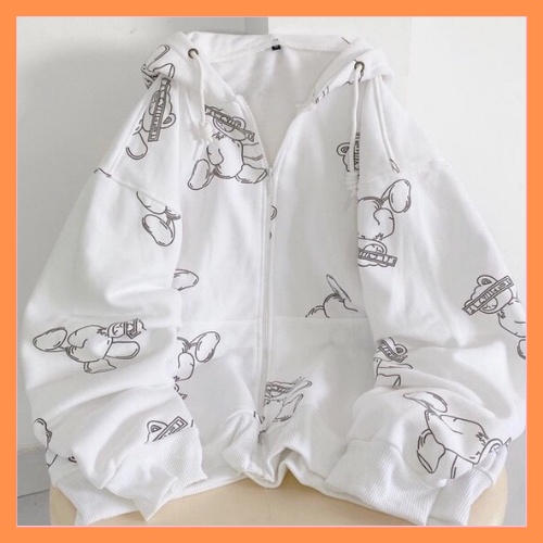 Áo khoác nỉ in hình gấu nữ - Áo Sweater dáng rộng Ulzzang Hàn Quốc - LINH CHI STORE