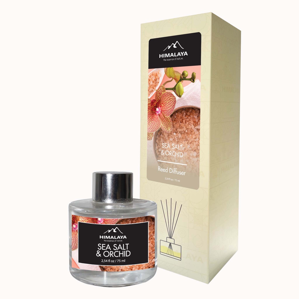 Bộ tinh dầu tán hương Himalaya hương Sea Salt &amp; Orchid 75ml/150ml