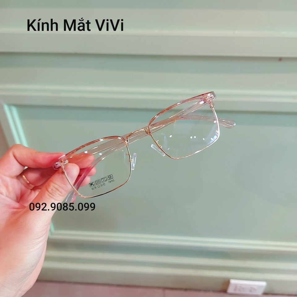 Gọng kính cận nam nữ dáng vuông V2723 chất liệu nhựa dẻo - Nhận cắt cận viễn loạn Kính mắt ViVi