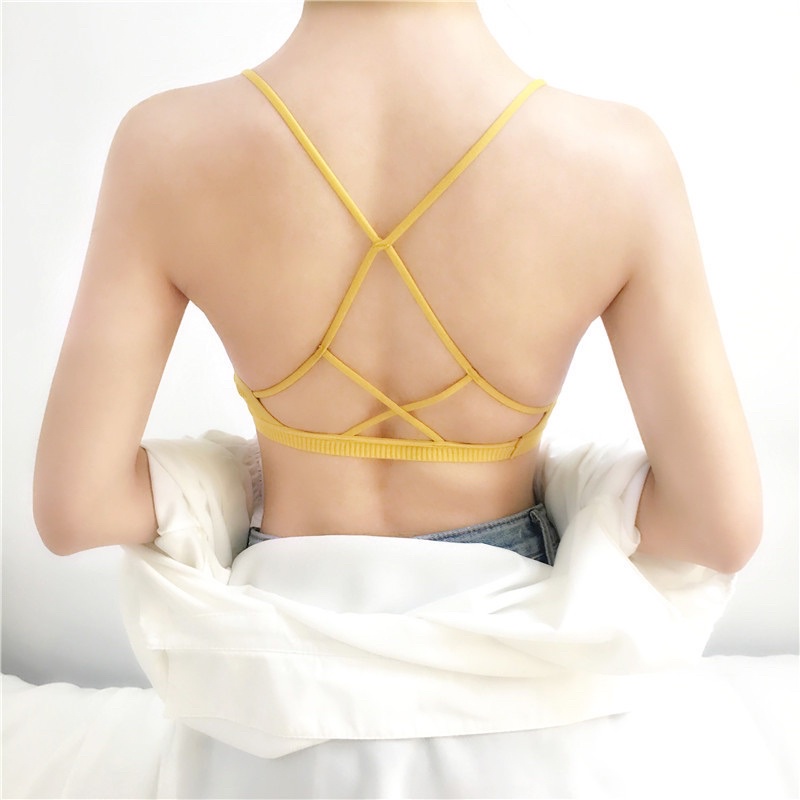 Áo Bra Nữ Len Tăm Thắt Nơ Siêu Hot _ Áo lót không gọng đan dây lưng quyến rũ