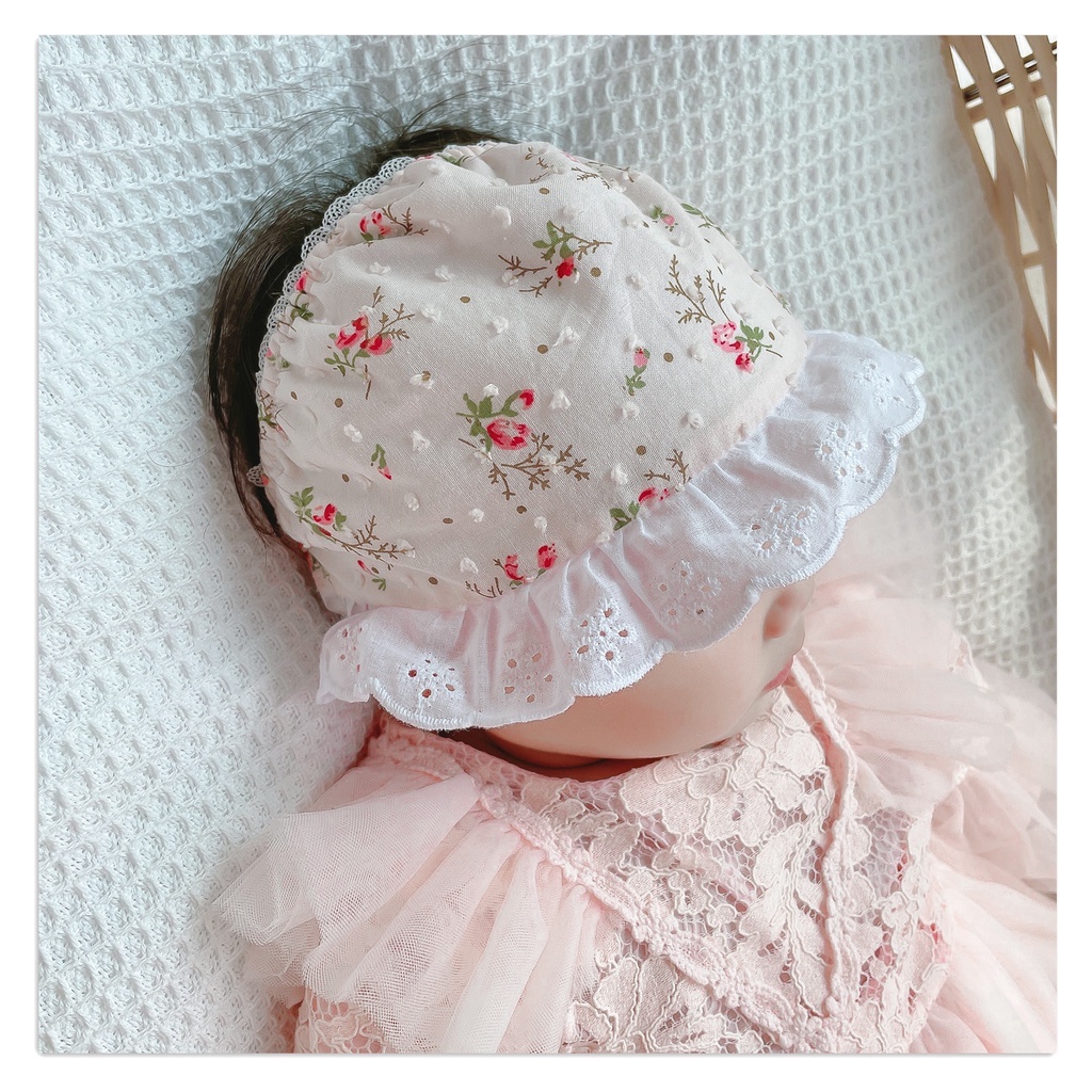 Mũ che thóp bé gái 0-12 tháng | Mũ thóp bé gái Mkhoaishop