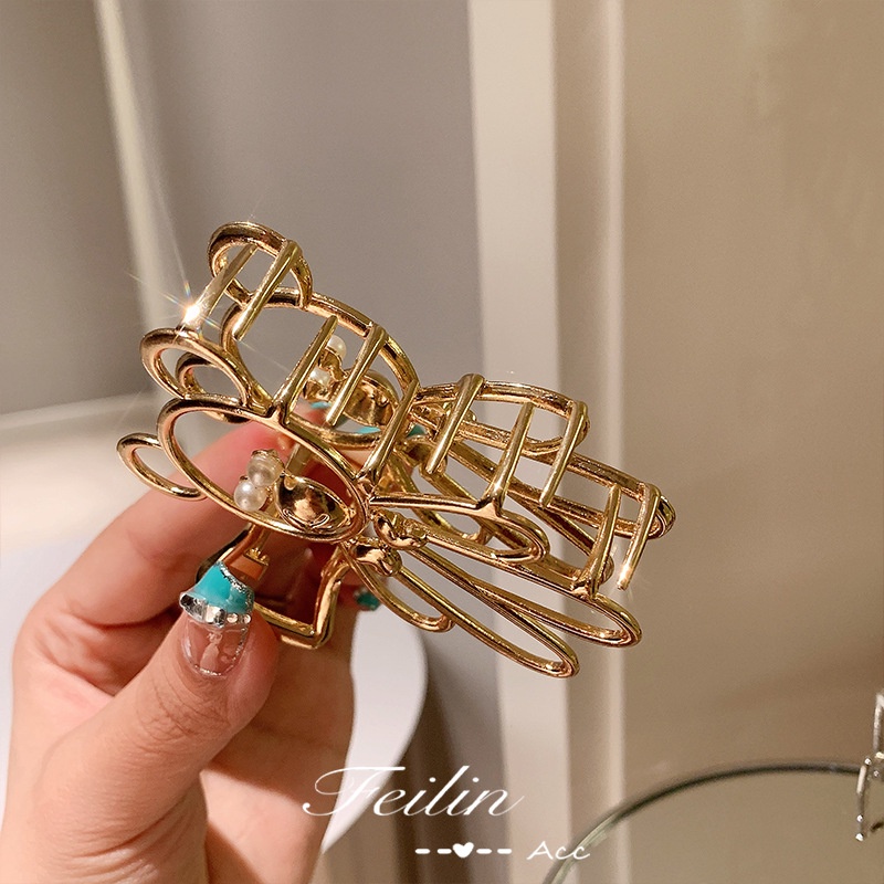 Kẹp Tóc Cỡ Lớn Bằng Kim Loại Thiết Kế Đơn Giản Phong Cách Hàn Quốc