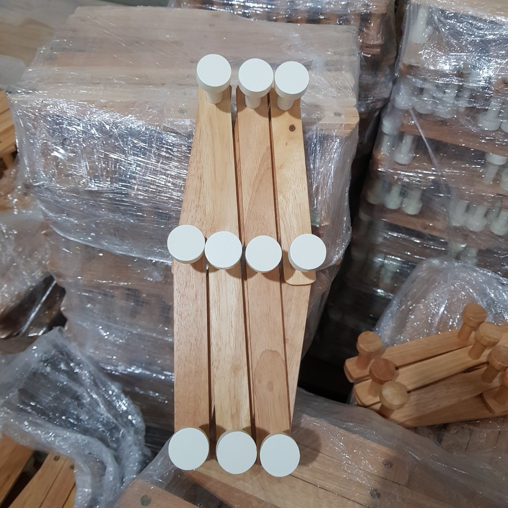Móc Xếp Treo Quần Áo Đầu Trắng