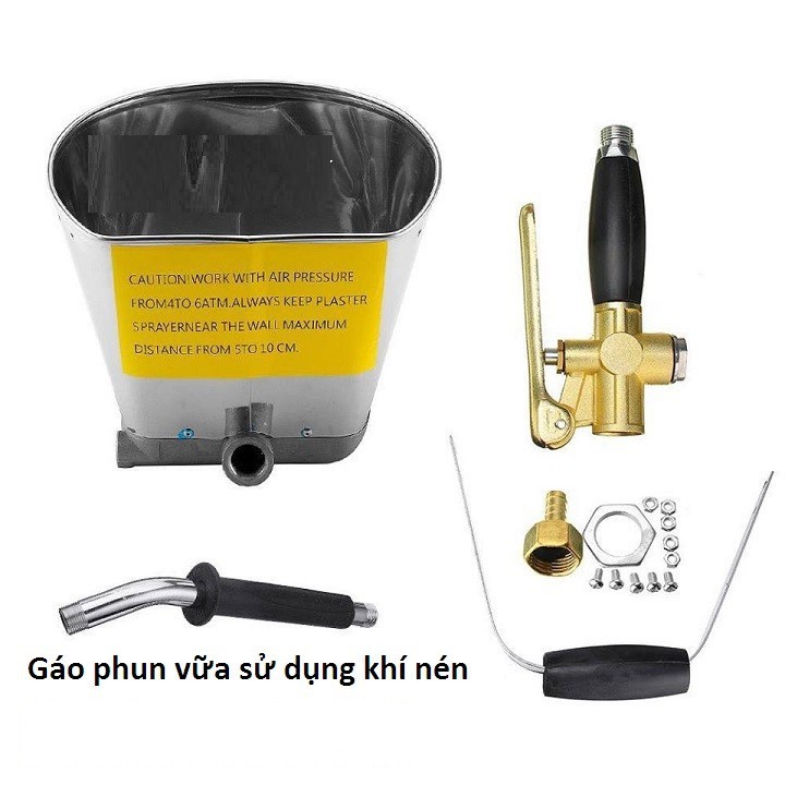 Gáo phun hồ vữa xi măng khí nén - Gầu phun vữa