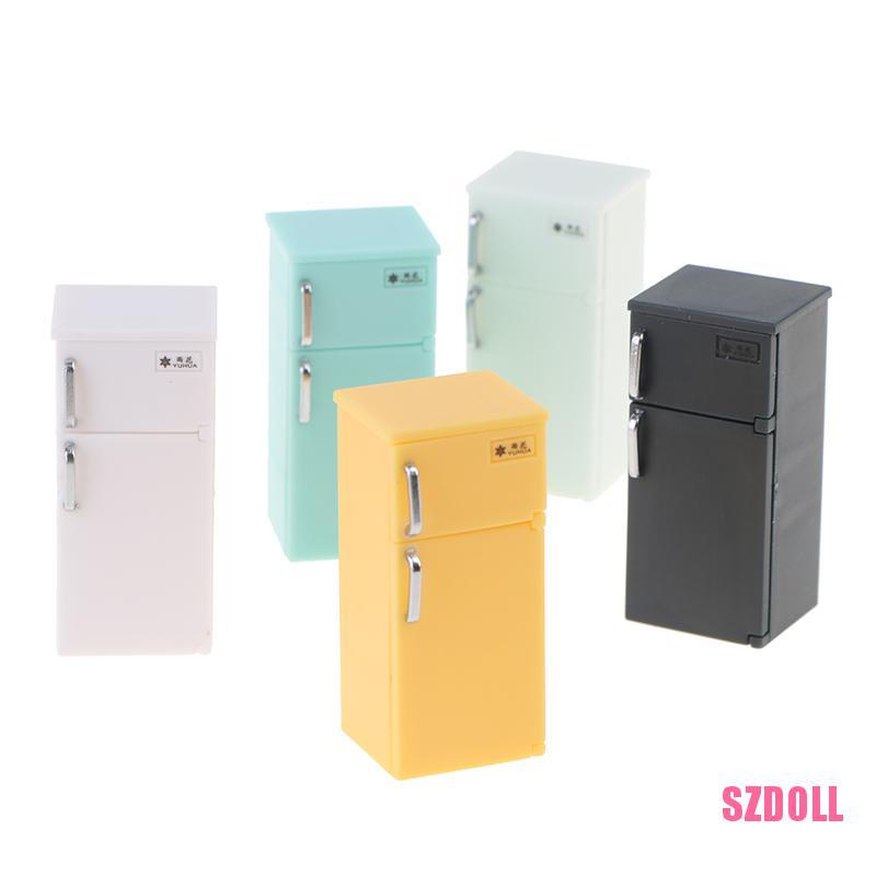1 Mô Hình Tủ Lạnh mini Bằng Nhựa Màu Sắc Cho Nhà Búp Bê