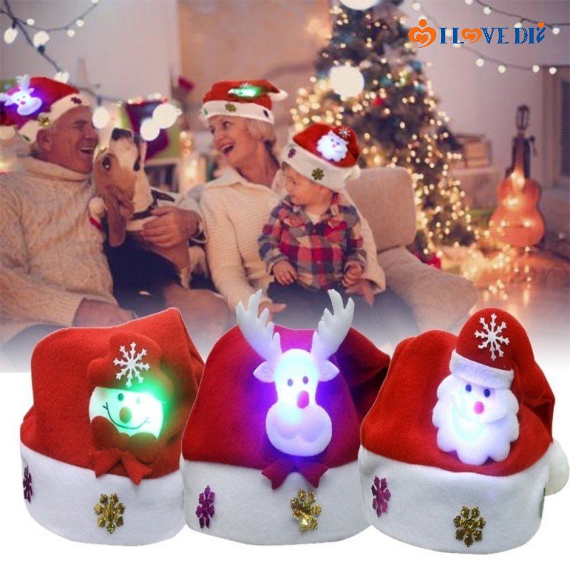 Mũ Vải Nhiều Kiểu Họa Tiết Phong Cách Giáng Sinh Màu Đỏ / Hoạt Hình Ông Già Noel / Người Tuyết Làm Quà
