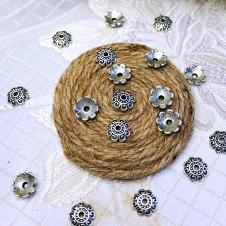 Combo 10 charm kim loại ốp hoa 8 cánh - kho sỉ charm