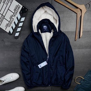 Áo gió nam nữ unisex lót lông cừu cao cấp chất đẹp mặc mùa đông có mũ