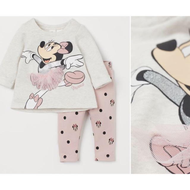 Bộ Minnie dài tay thu đông cho bé gái