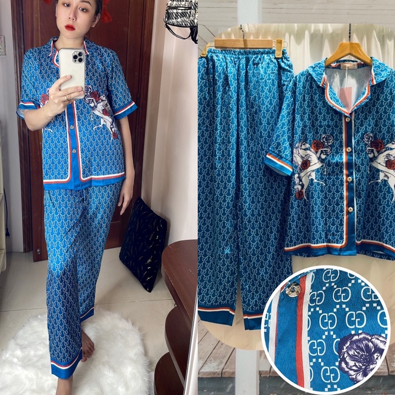 Đồ bộ pijama LỤA XƯỚC tay ngắn quần dài - tay dài quần dài hàng thiết kế QCCC
