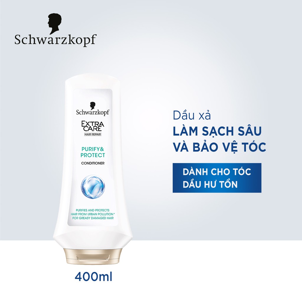 Dầu xả làm sạch sâu và bảo vệ tóc Schwarzkopf Extra Care Purify &amp; Protect Conditioner 400ml