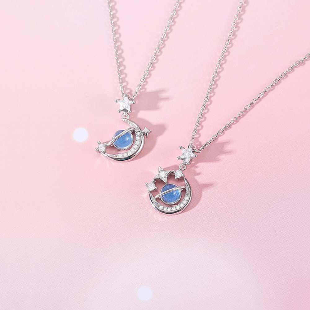 Vòng cổ Mặt Hình Hành Tinh Đính Đá Zircon Sang Trọng Cho Nữ