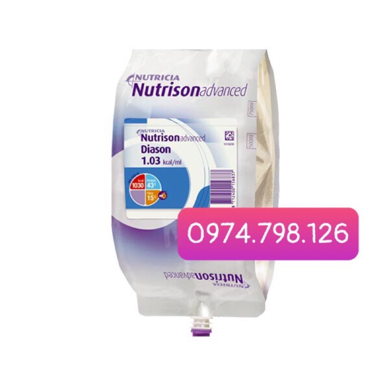 🌺Sữa Dinh Dưỡng Nutrison Diason 1000ml dành cho người tiểu đường - Túi Nuôi Ăn Nutrison Advanced Diason .
