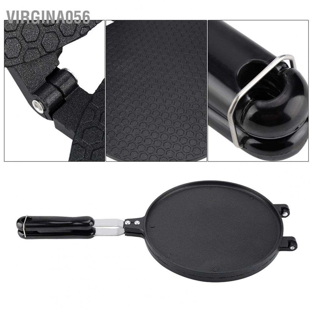 Virgina056 Household Kitchen Gas Non-Stick Egg Roll Waffle Cone Maker Pan Mold Press Plate Baking Tool
