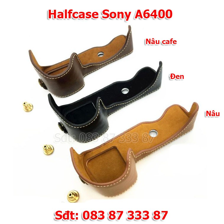 Halfcase da máy ảnh Sony A6400 - Đen, Nâu, Nâu cafe