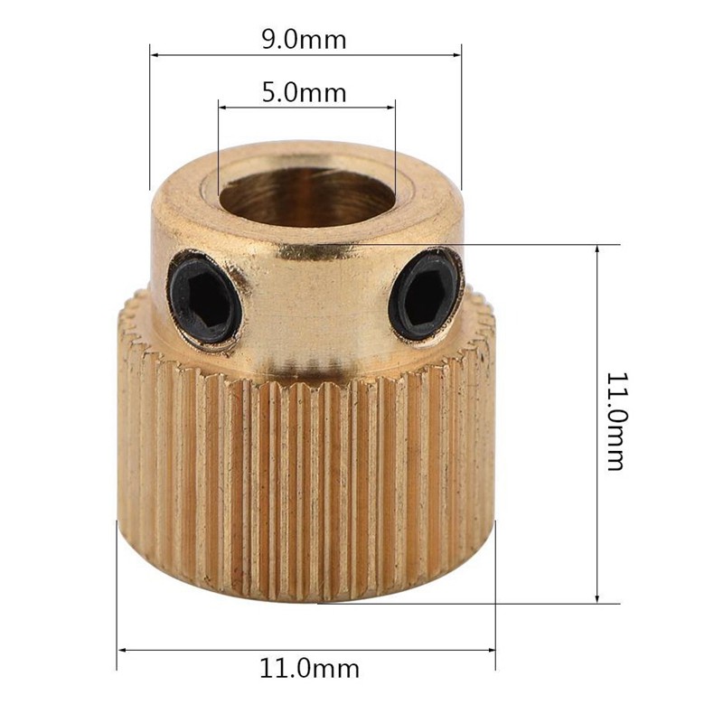 10 Pcs Rugged 3D Printer Parts Driver 40 Tooth Gear Brass Extruder Wheel Gear for Printer CR-10 CR-10S S4 S5 Ender 3 Pro