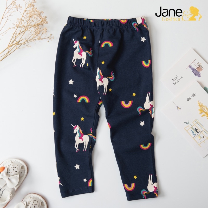 Quần legging cotton co giãn 4 chiều bé gái mềm 9-22kg