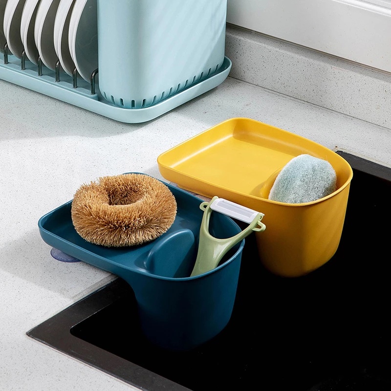 Rổ Đựng Xà Phòng Ráo Nước Có Giác Hút/ Giá Đỡ Đựng Miếng Rửa Chén Thời Trang Dành Cho Gia Đình