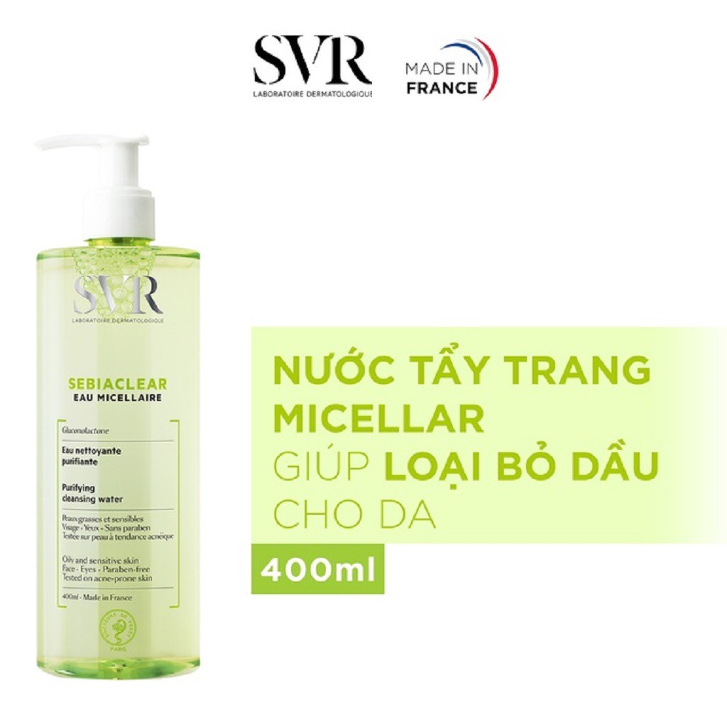 Nước Tẩy Trang SVR Micellar Giúp Loại Bỏ Dầu Cho Da Sebiaclear Eau Micellaire