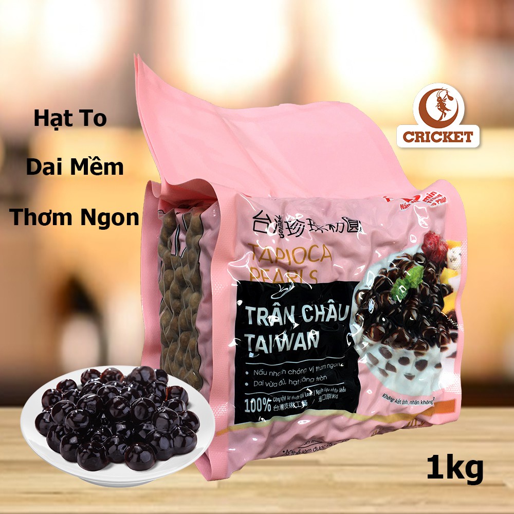 Trân châu Caramel Đài Loan chuẩn vị thơm ngon, mềm dai - Nguyên liệu pha trà sữa (Túi 1kg) - Bao bì mới