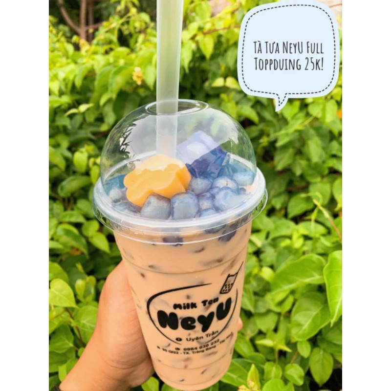 Combo 50 ly nhựa đáy bằng 700ml kèm nắp fi 95 cao cấp